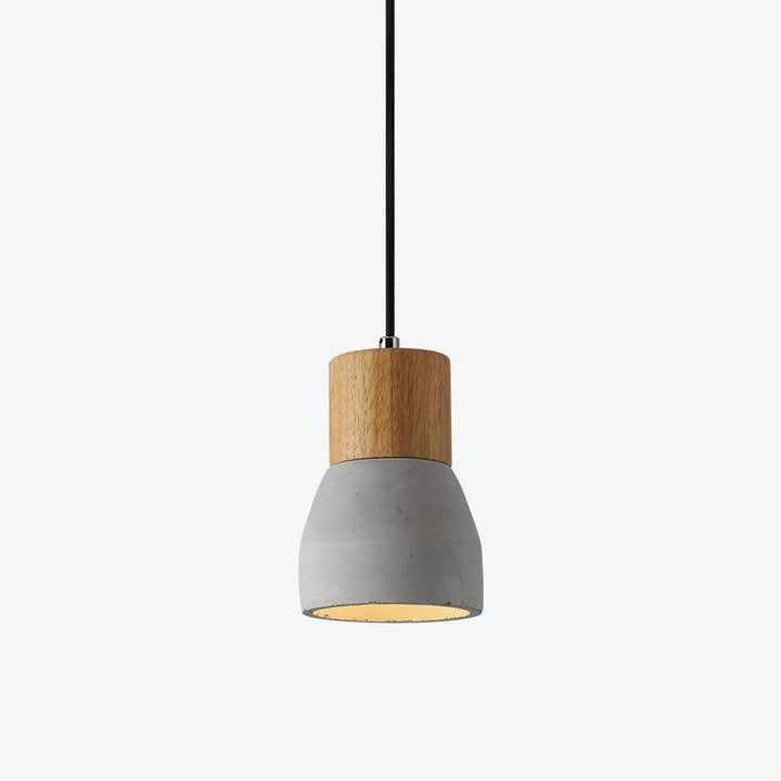 Modern Cement & Wood Pendant Light