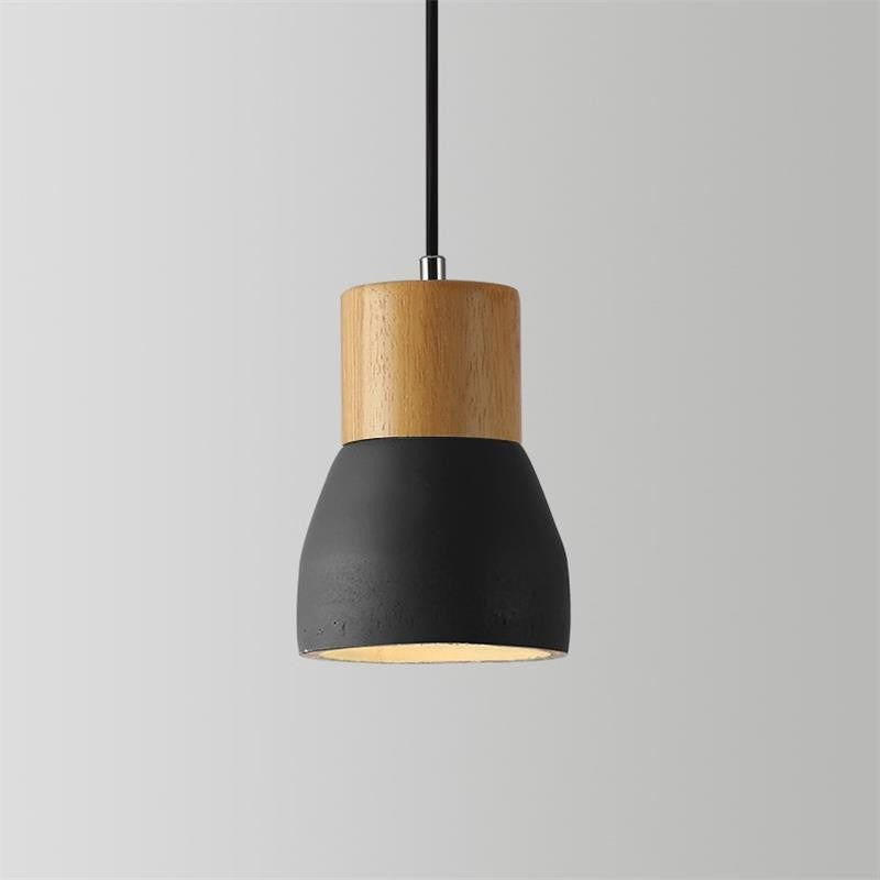Modern Cement & Wood Pendant Light