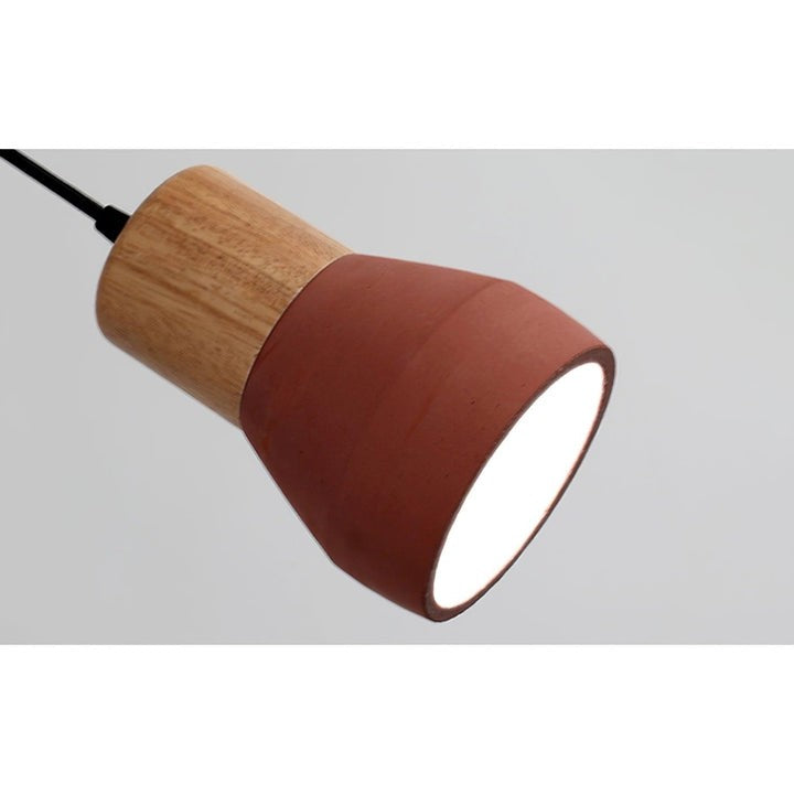 Modern Cement & Wood Pendant Light