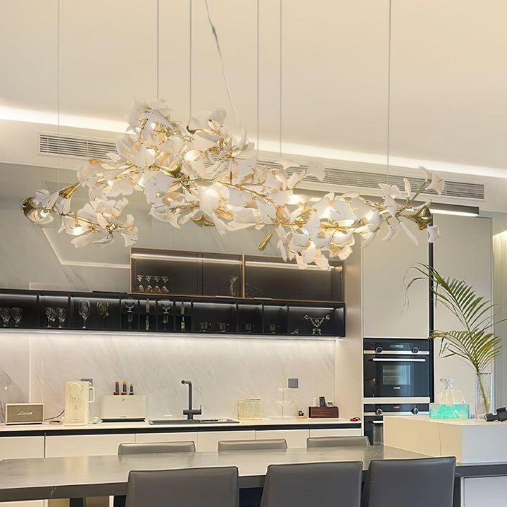 Modern Gingko Leaf Multi-Arm Chandelier