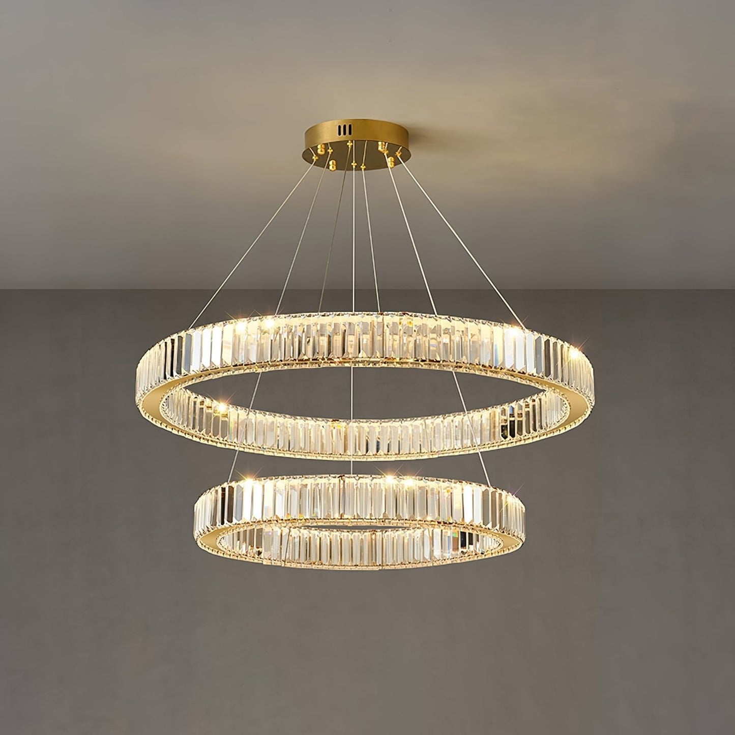Modern Interlaced Ring LED Pendant Chandelier - Gold Finish