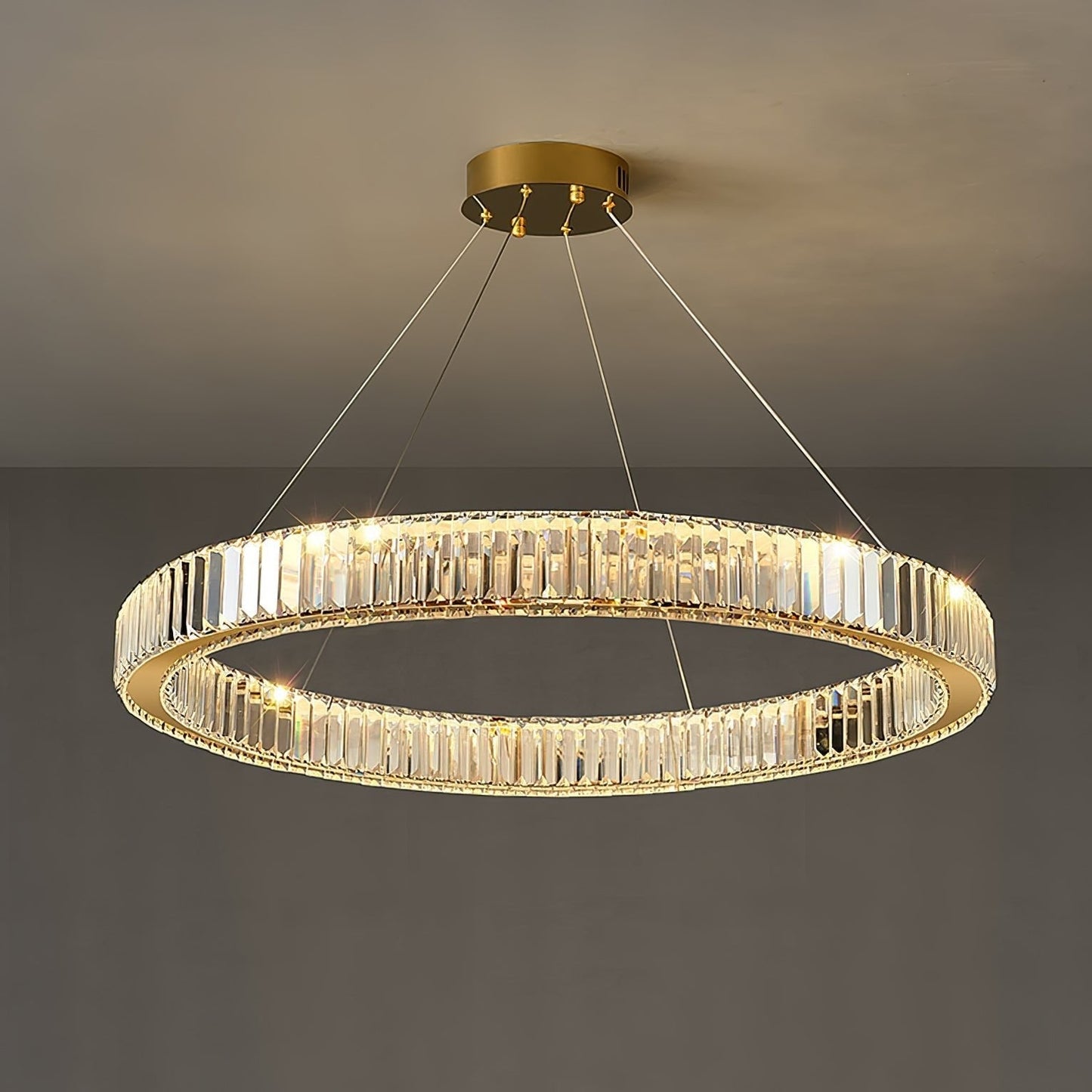 Modern Interlaced Ring LED Pendant Chandelier - Gold Finish