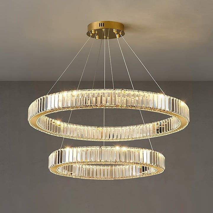 Modern Interlaced Ring LED Pendant Chandelier - Gold Finish