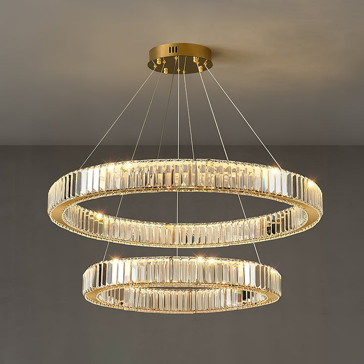 Modern Interlaced Ring LED Pendant Chandelier - Gold Finish