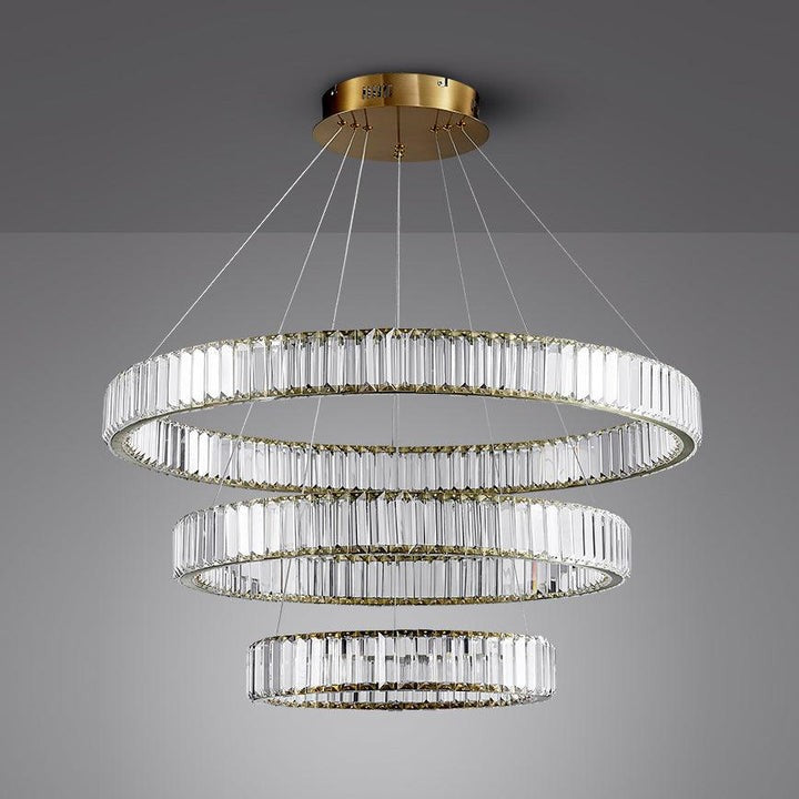 Modern Interlaced Ring LED Pendant Chandelier - Gold Finish