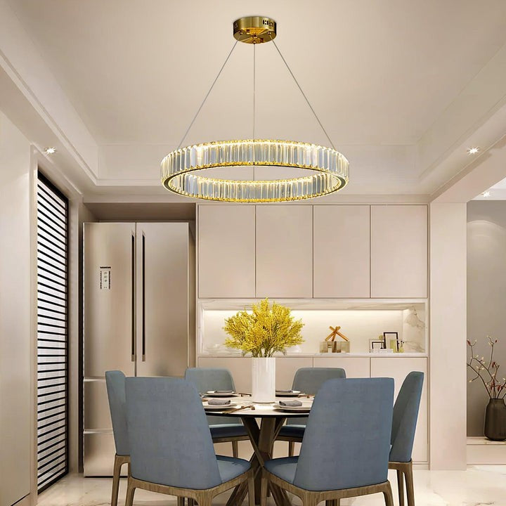 Modern Interlaced Ring LED Pendant Chandelier - Gold Finish