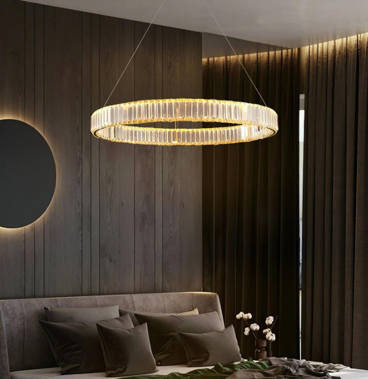 Modern Interlaced Ring LED Pendant Chandelier - Gold Finish