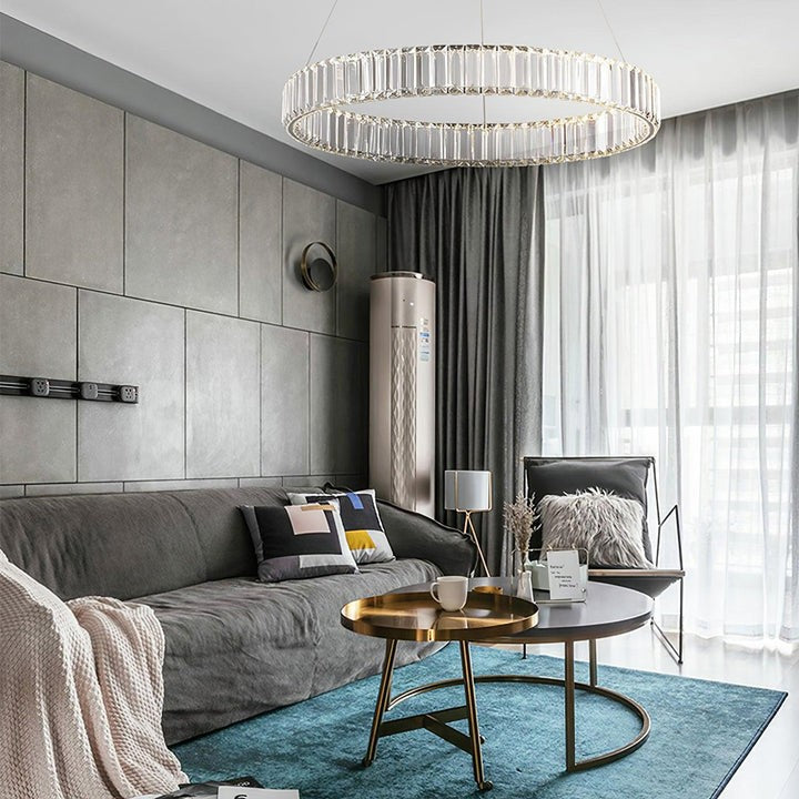 Modern Interlaced Ring LED Pendant Chandelier - Gold Finish