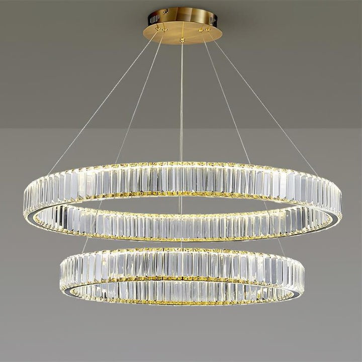 Modern Interlaced Ring LED Pendant Chandelier - Gold Finish