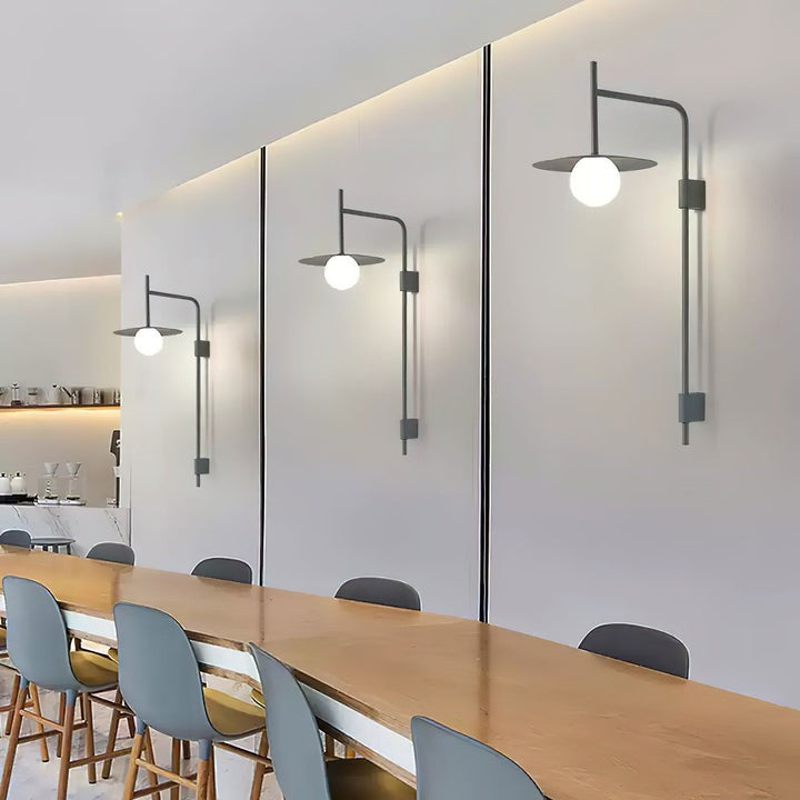 Modern Iron Wall Lamp with Frosted Glass Shade