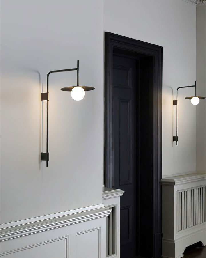 Modern Iron Wall Lamp with Frosted Glass Shade