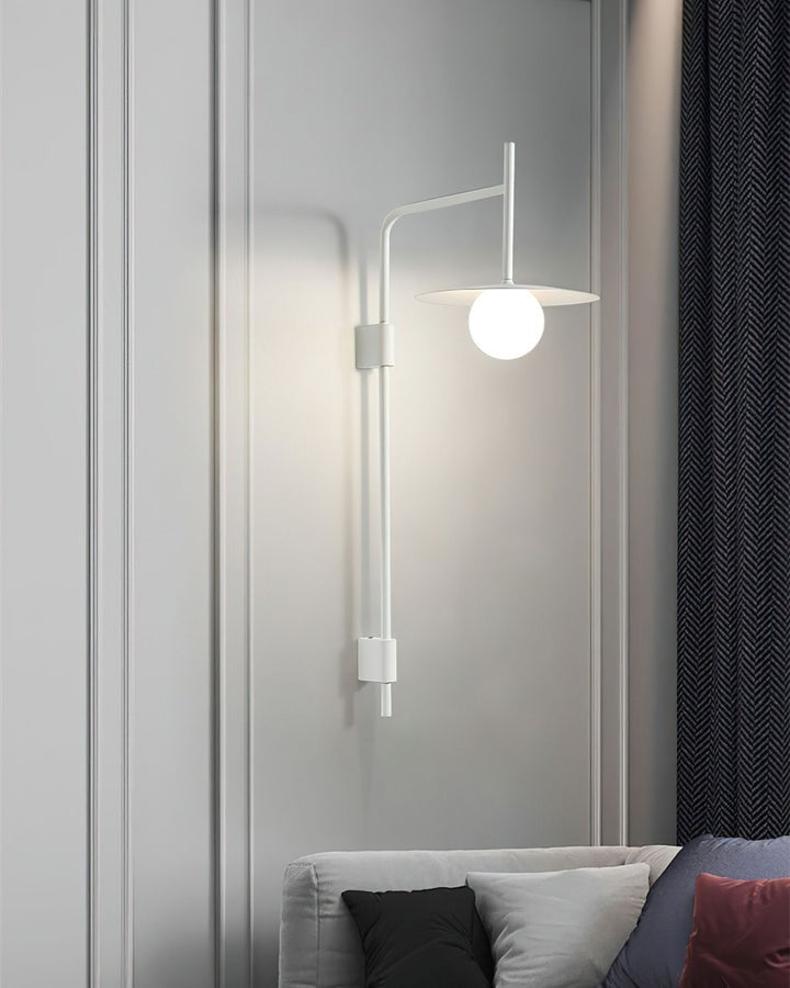 Modern Iron Wall Lamp with Frosted Glass Shade