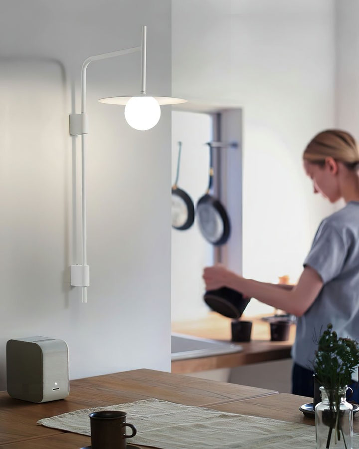 Modern Iron Wall Lamp with Frosted Glass Shade