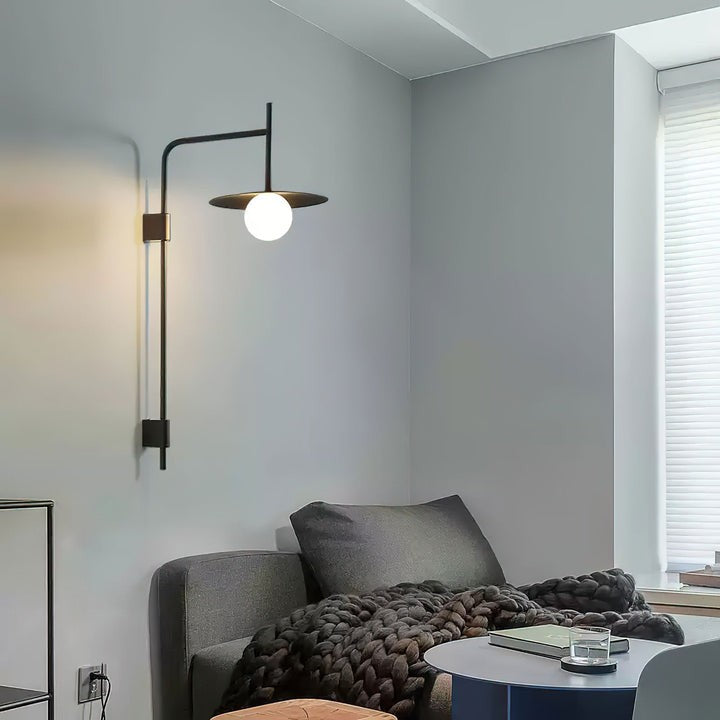 Modern Iron Wall Lamp with Frosted Glass Shade