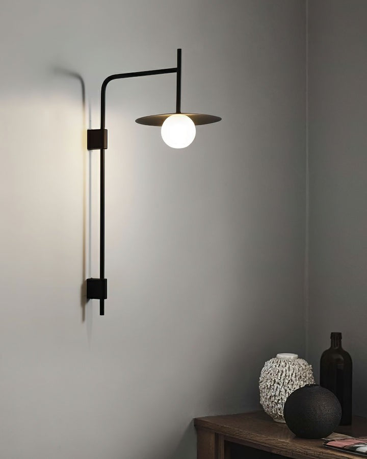 Modern Iron Wall Lamp with Frosted Glass Shade