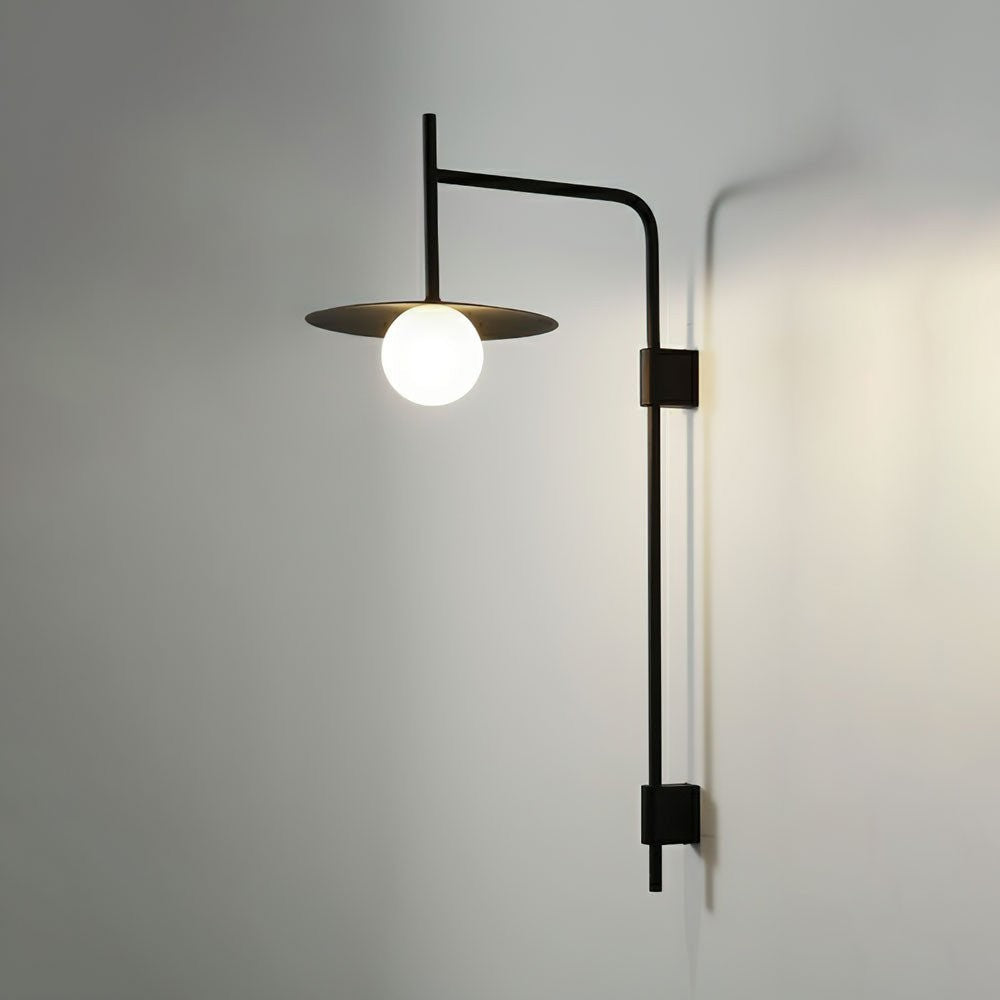 Modern Iron Wall Lamp with Frosted Glass Shade