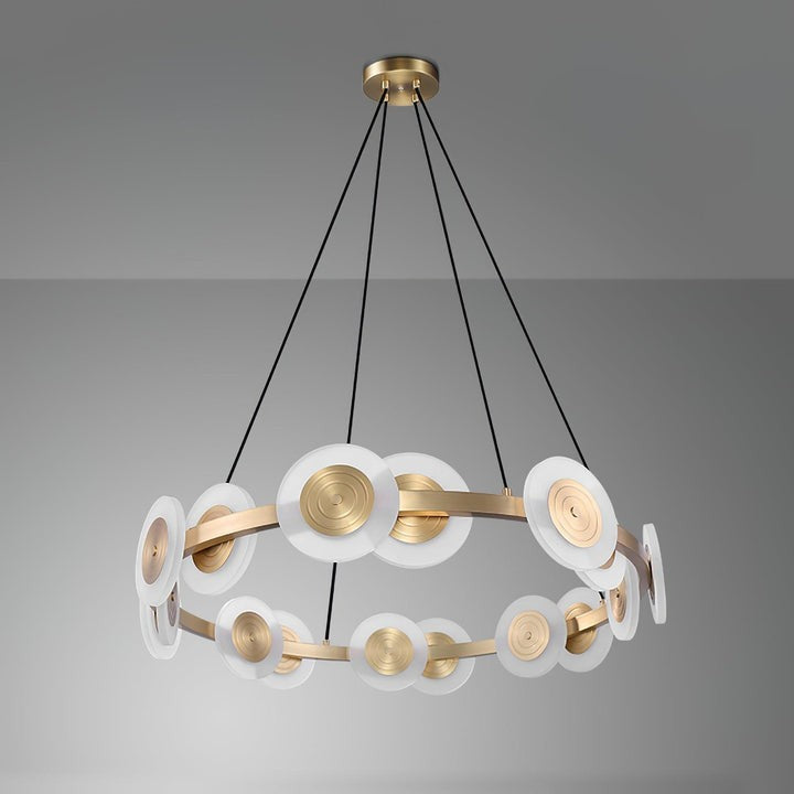 Modern Nordic 16-Arm Brass & Frosted Acrylic LED Chandelier