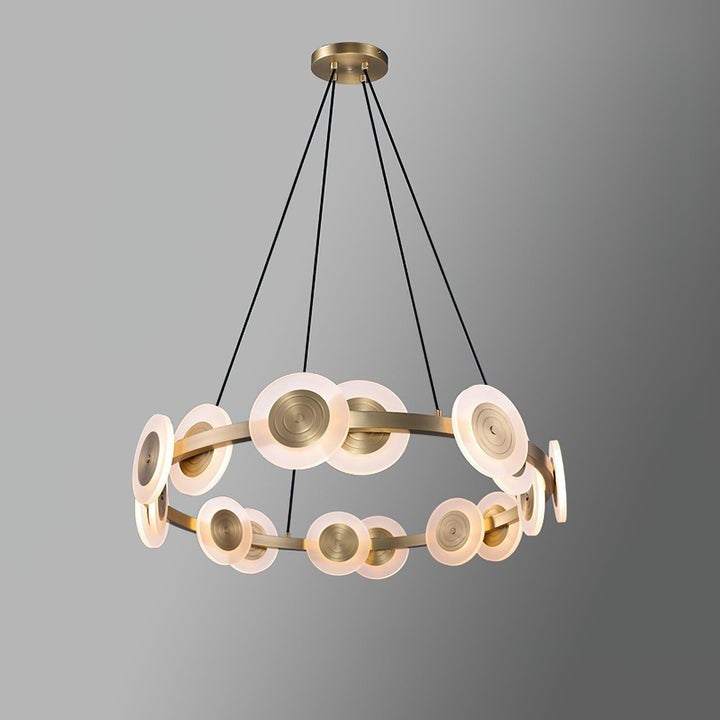 Modern Nordic 16-Arm Brass & Frosted Acrylic LED Chandelier