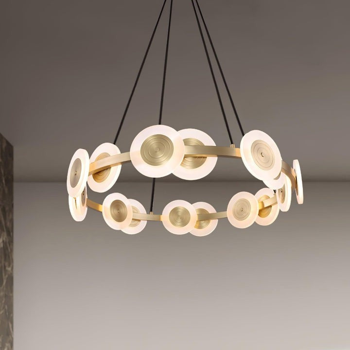 Modern Nordic 16-Arm Brass & Frosted Acrylic LED Chandelier