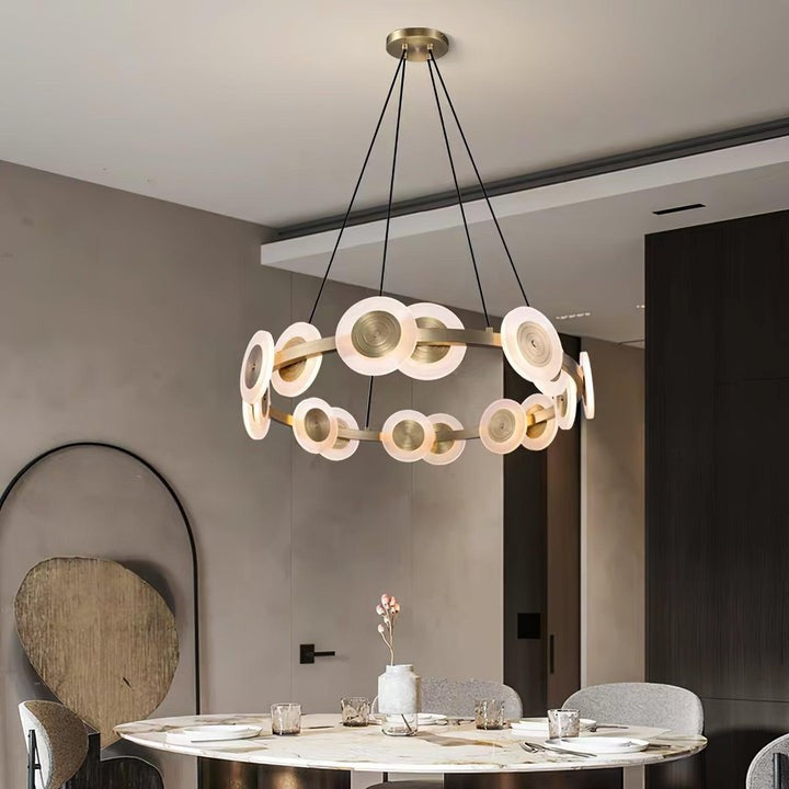 Modern Nordic 16-Arm Brass & Frosted Acrylic LED Chandelier