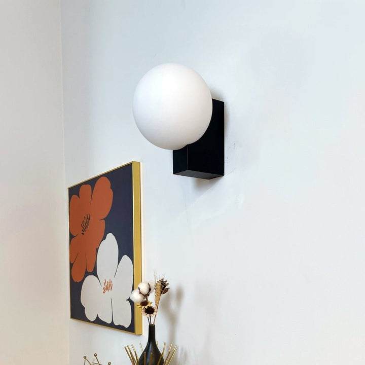 Modern Opal Glass Wall Sconce – Geometric Ambient Lighting