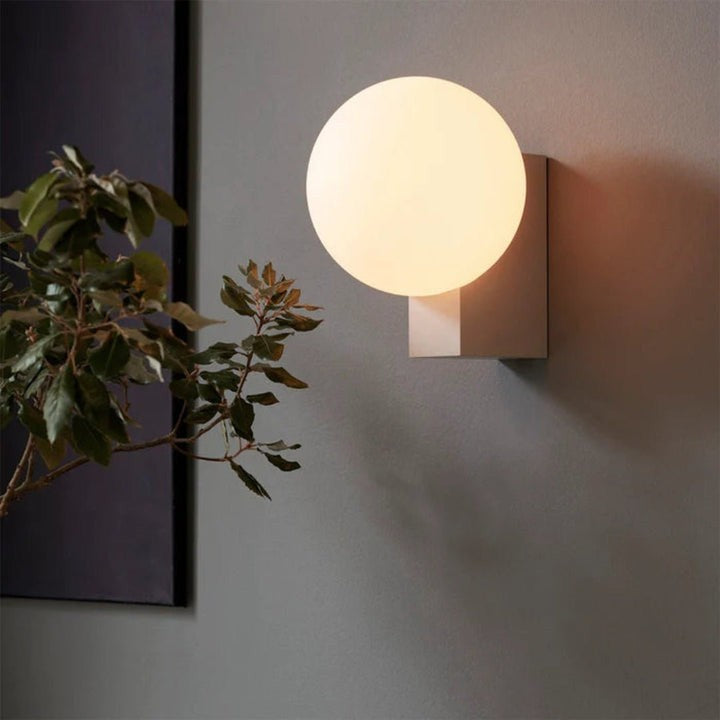Modern Opal Glass Wall Sconce – Geometric Ambient Lighting