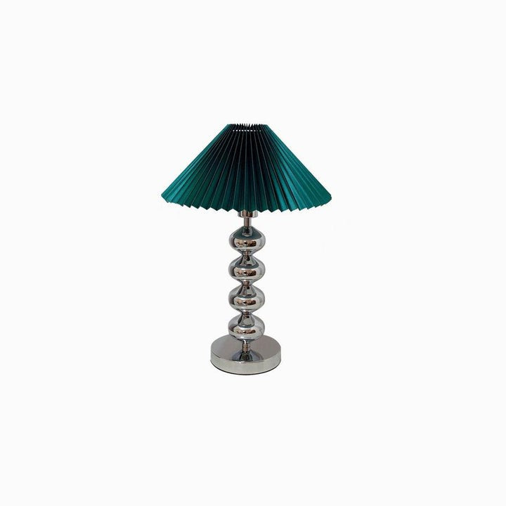 Modern Pleated Fabric Table Lamp with Metal Base