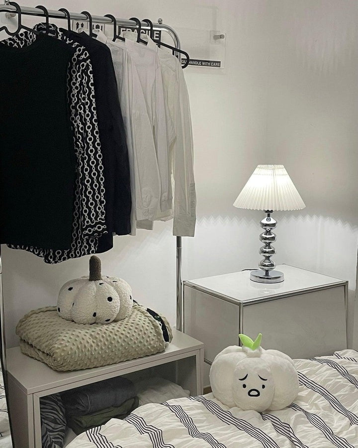 Modern Pleated Fabric Table Lamp with Metal Base