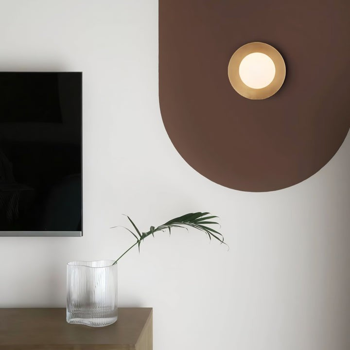 Modern Round Glass Art Wall Sconce