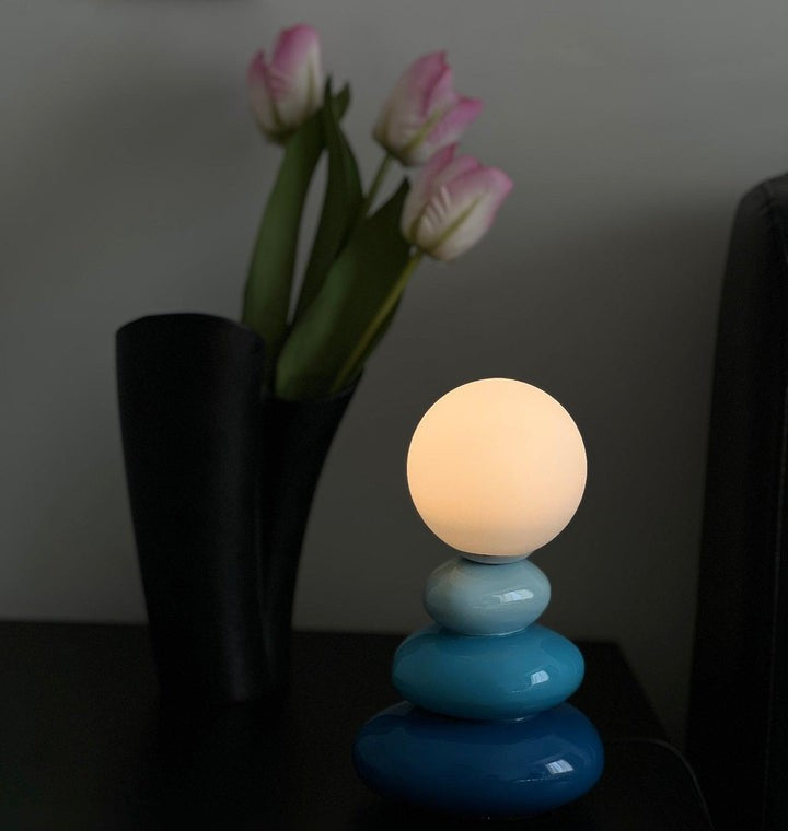 Modern Triple Gourd Glass Table Lamp with Integrated LED