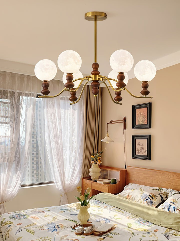 Moonlit Globe Glass Chandelier – Modern Ceiling Fixture