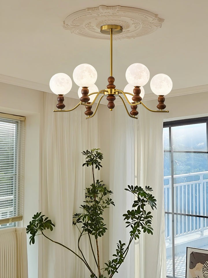 Moonlit Globe Glass Chandelier – Modern Ceiling Fixture