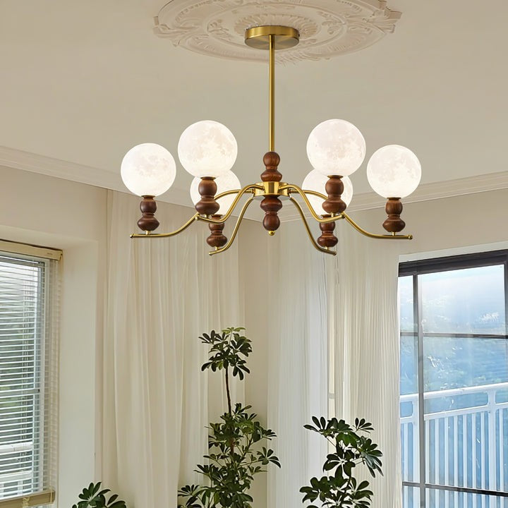 Moonlit Globe Glass Chandelier – Modern Ceiling Fixture