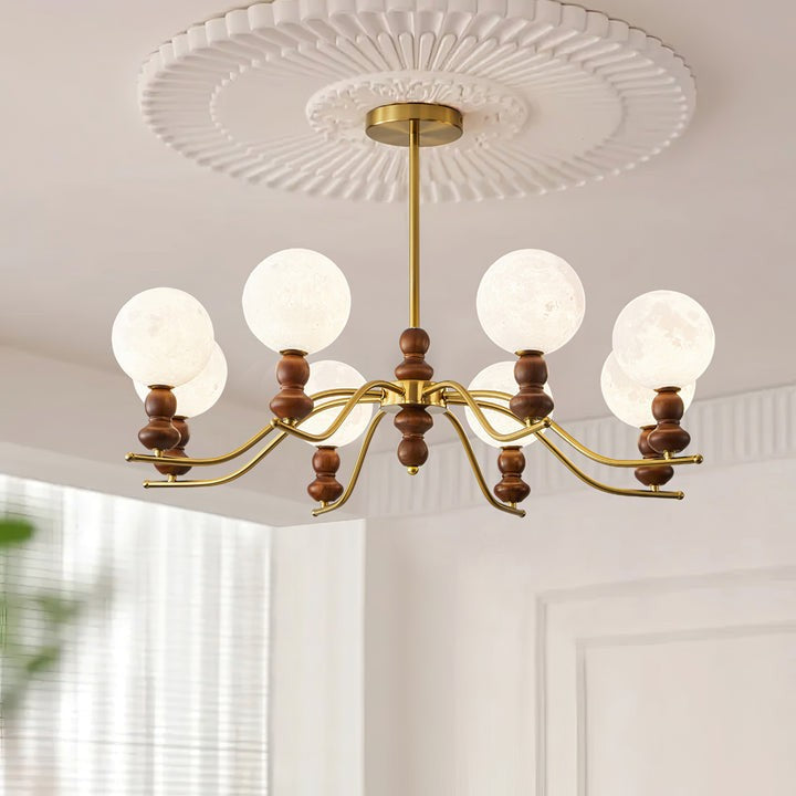 Moonlit Globe Glass Chandelier – Modern Ceiling Fixture