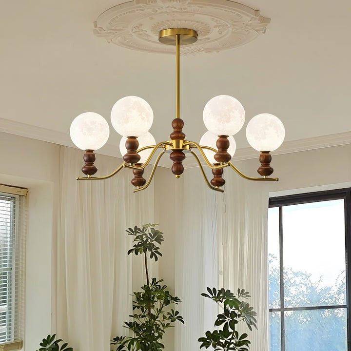 Moonlit Globe Glass Chandelier – Modern Ceiling Fixture
