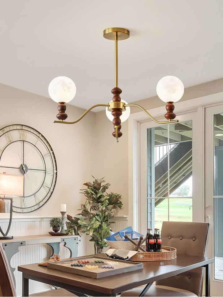 Moonlit Globe Glass Chandelier – Modern Ceiling Fixture