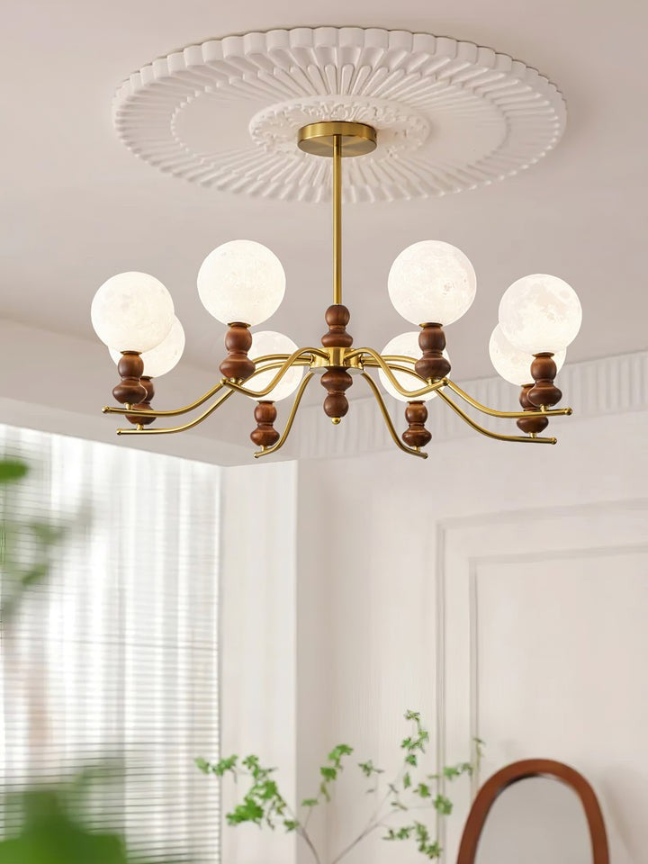 Moonlit Globe Glass Chandelier – Modern Ceiling Fixture