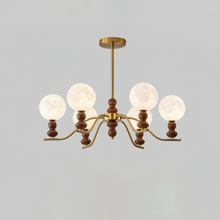 Moonlit Globe Glass Chandelier – Modern Ceiling Fixture