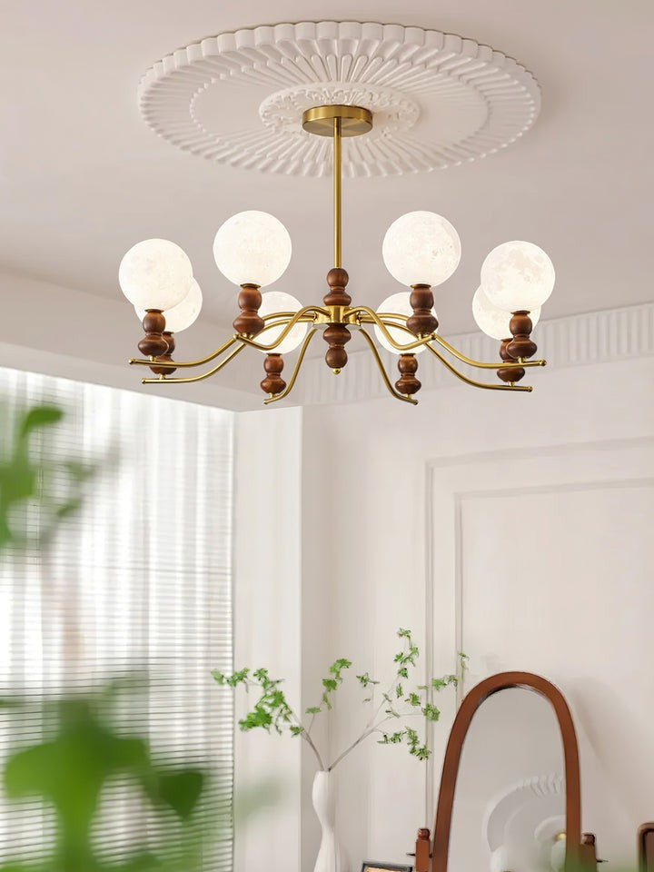 Moonlit Globe Glass Chandelier – Modern Ceiling Fixture