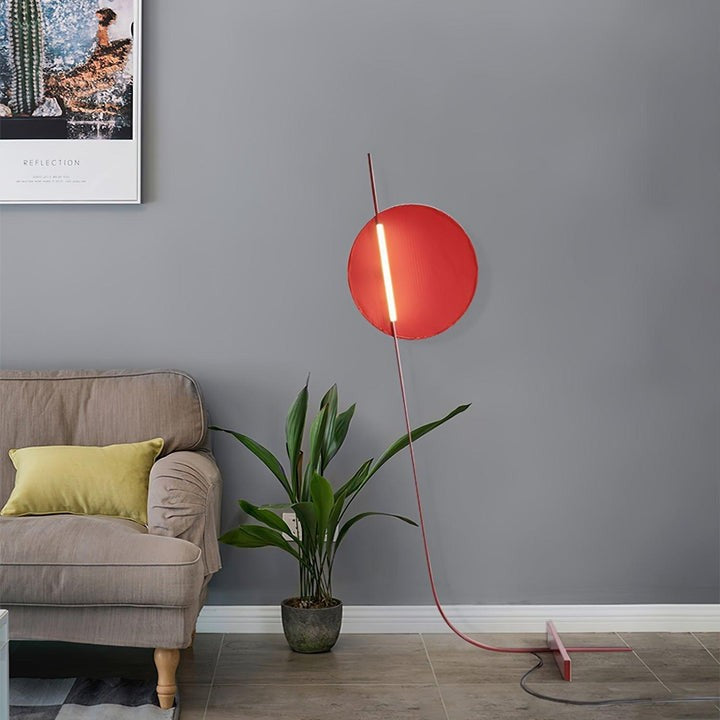 Motion-Inspired LED Floor Lamp with Sculptural Metal Frame