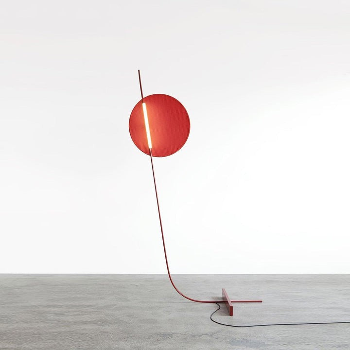 Motion-Inspired LED Floor Lamp with Sculptural Metal Frame