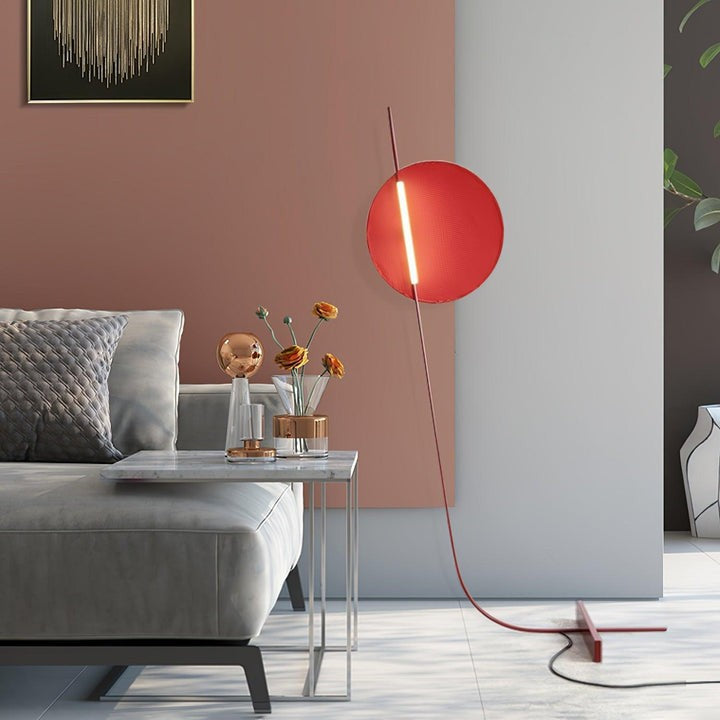 Motion-Inspired LED Floor Lamp with Sculptural Metal Frame