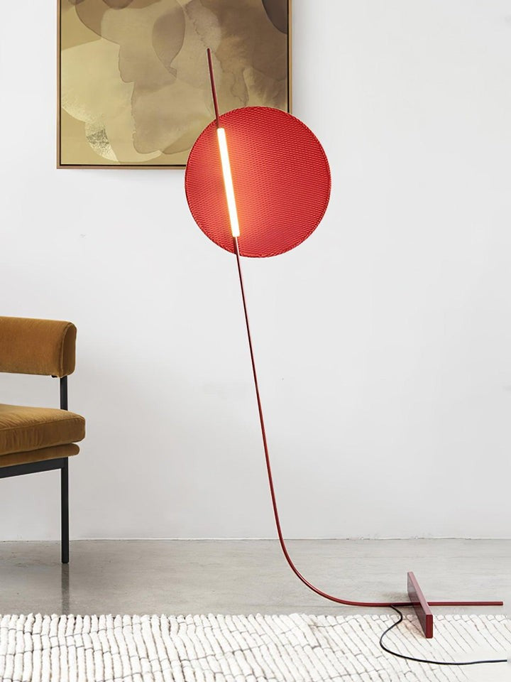 Motion-Inspired LED Floor Lamp with Sculptural Metal Frame