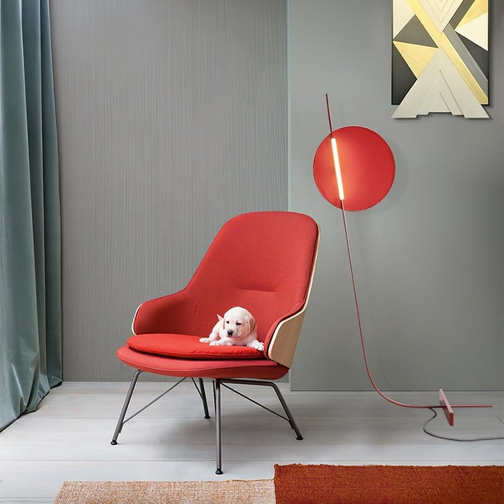 Motion-Inspired LED Floor Lamp with Sculptural Metal Frame