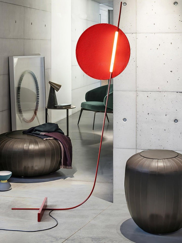 Motion-Inspired LED Floor Lamp with Sculptural Metal Frame