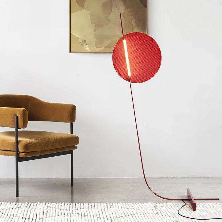 Motion-Inspired LED Floor Lamp with Sculptural Metal Frame