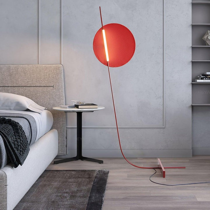 Motion-Inspired LED Floor Lamp with Sculptural Metal Frame