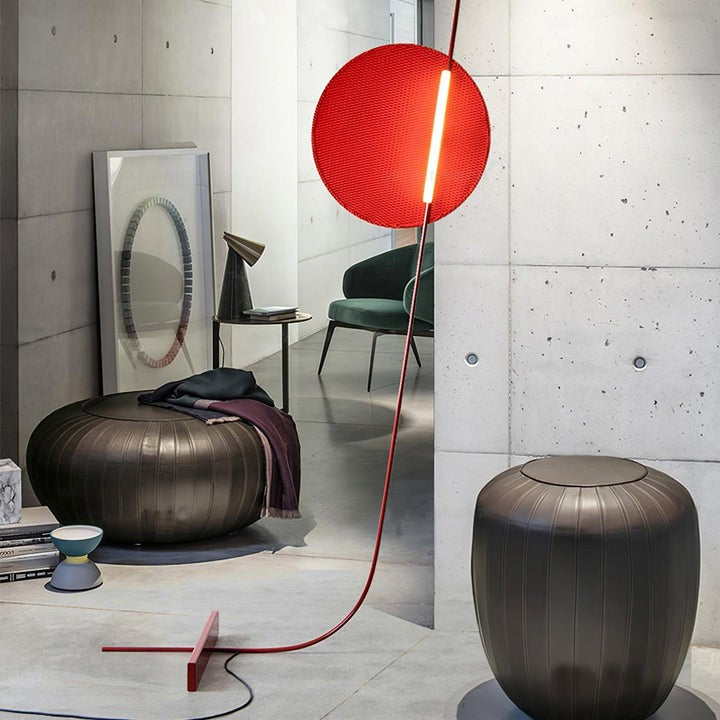 Motion-Inspired LED Floor Lamp with Sculptural Metal Frame