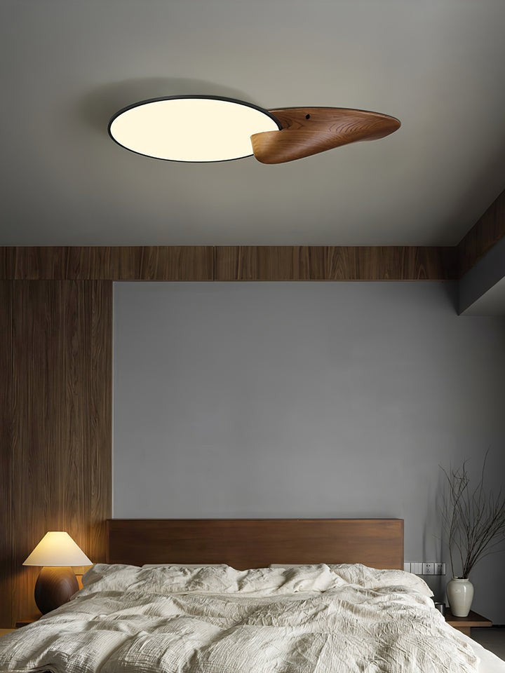 Mountain Peak LED Ceiling Light with Wood Accent