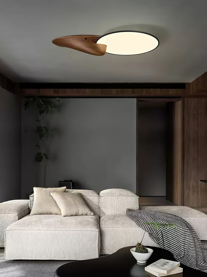 Mountain Peak LED Ceiling Light with Wood Accent